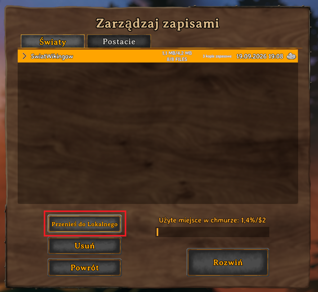 Przenoszenie świata do zapisu lokalnego